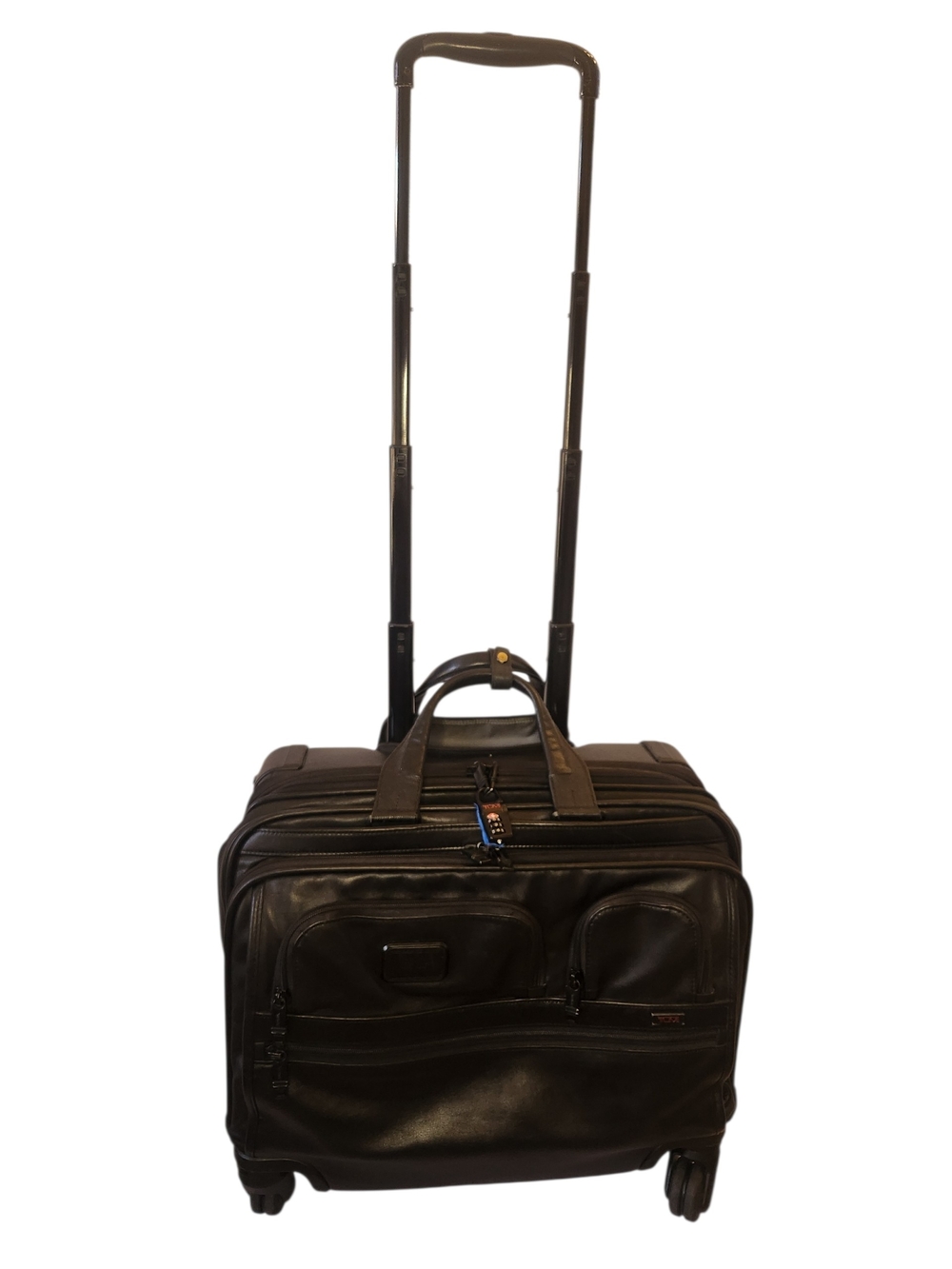 Tumi Alpha 2 Deluxe 4 Wheeled Laptop Case Brief Leather Bag 96627D2 Black